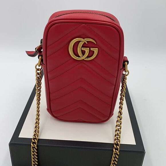 Gucci Handbags - SOLD!!!!!!     Women’s Gucci mini vertical Crossbody Matelasse bag made in Italy
